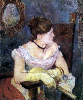 保羅 高更 Mette Gauguin in an Evening Dress